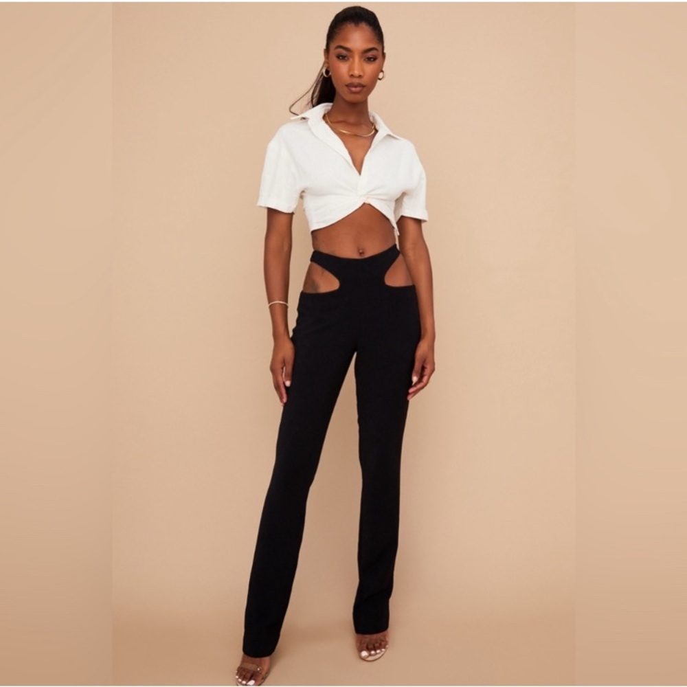 House of CB XS Osaka Crepe Cutout Trouser Pants